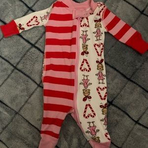 🍒🍒 0-3 Month Hanna Andersson Cindy Lou Who Grinch Christmas Pajamas